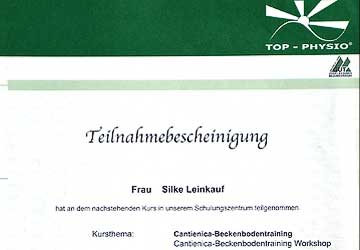 Zertifikat Cantienica Beckenbodentraining